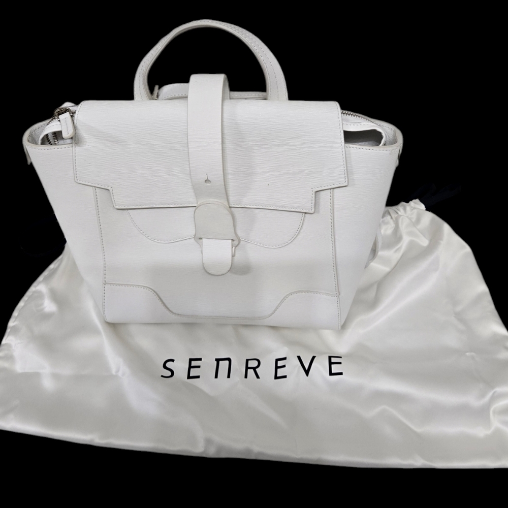 Senreve Dolce Charcoal White Mini Maestra Backpack, Crossbody, Satchel or Tote